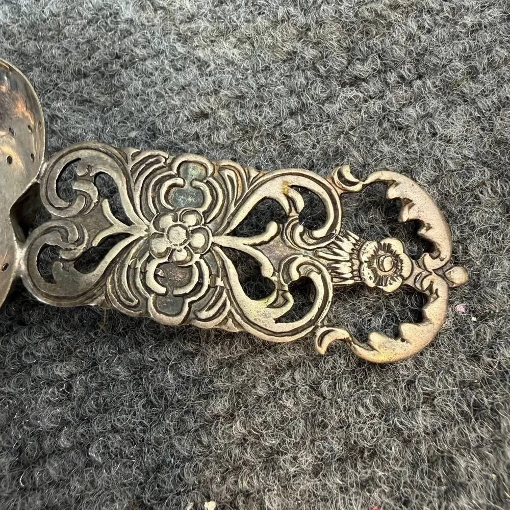Vintage Sterling Silver 925 Tea Strainer Floral Handle Spoon Style
